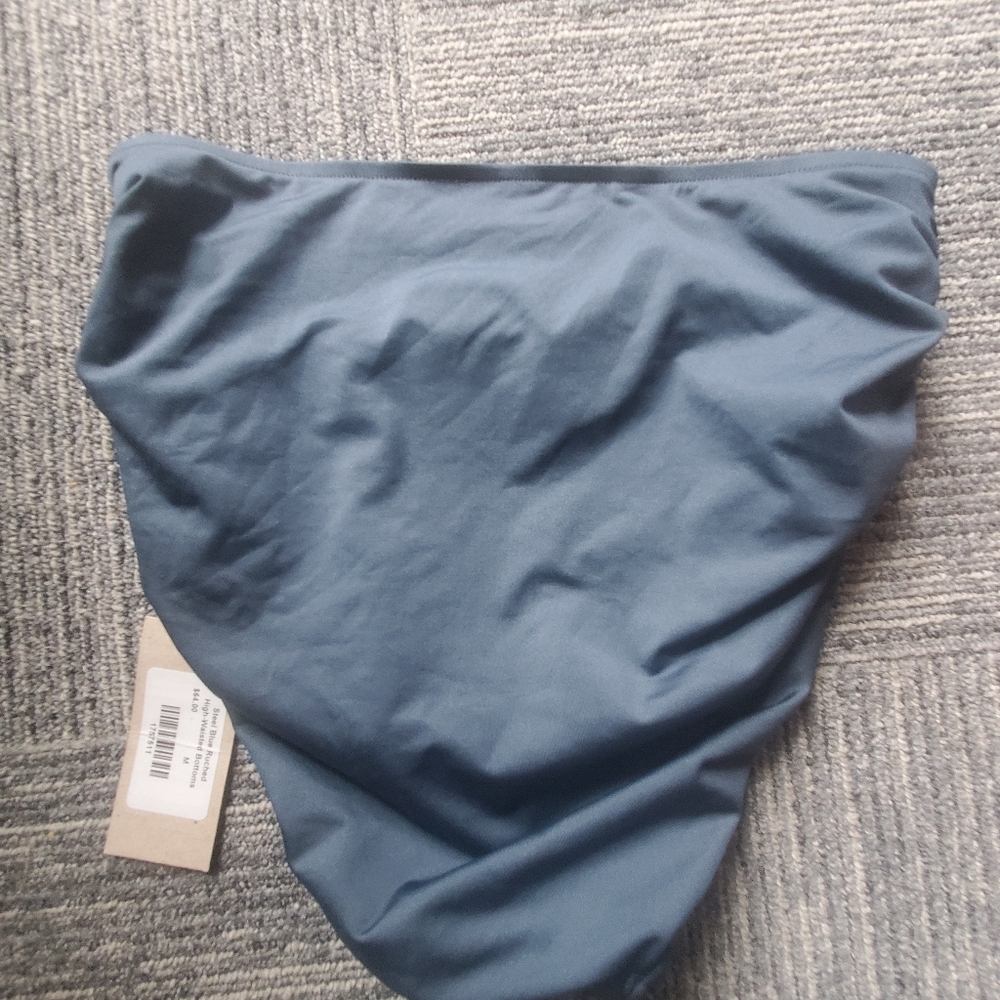 Steel Blue Ruched High-Waisted Bottoms - Picture 8 of 8